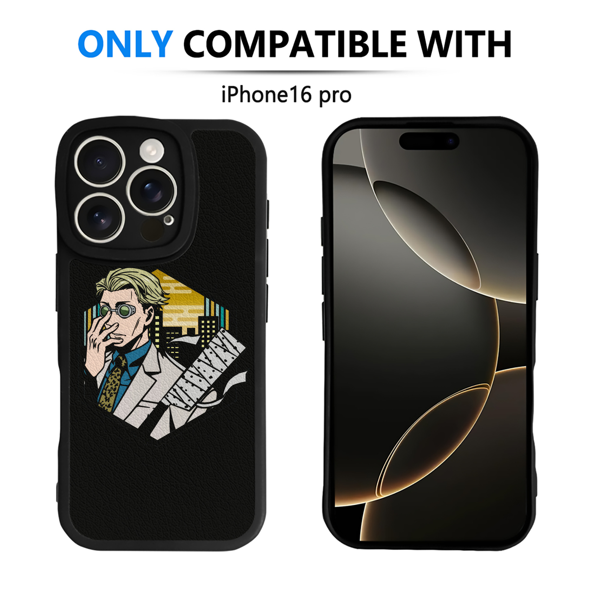 （画像用） 呪術廻戦 Jujutsu Kaisen 【iPhone 16シリーズ対応】シリコンスマホケース（レザー調） 材質：シリコン